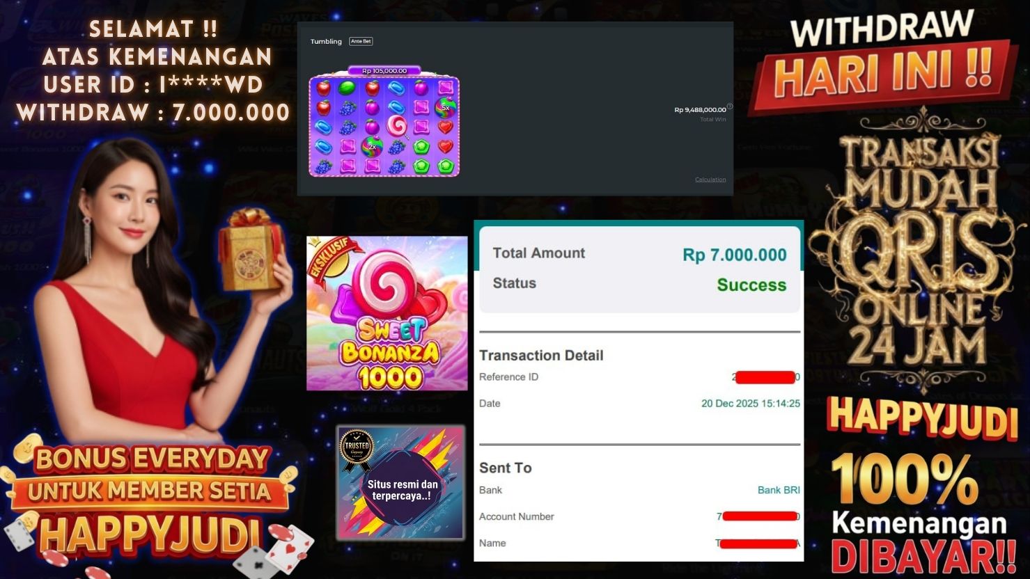 HAPPYJUDI JACKPOT SLOT SWEET BONANZA 1000
